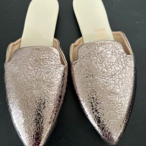 Elegant Metallic Mules Rose Gold Sz 8
